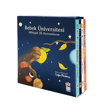Bebek Üniversitesi Hikâyeli İlk Kavramlarım Seti (4 Kitap) | Eğitici Bebek Kitap Seti | 0-3 Yaş