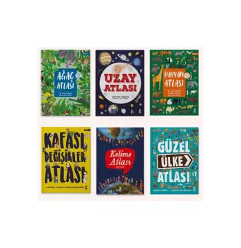 Atlas Seti 6 Kitap (Uzay Atlası +Hayvan Atlası + Kelime Atlası + Kafası Değişikler Atlası + Ağaç Atl